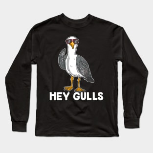 Seagull Beach Bird graphic for Vacation Lovers Long Sleeve T-Shirt